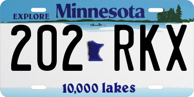 MN license plate 202RKX