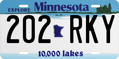 MN license plate 202RKY