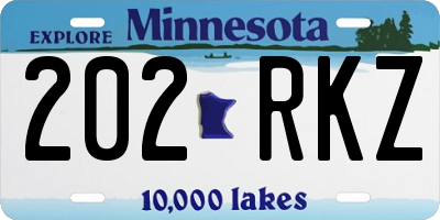MN license plate 202RKZ