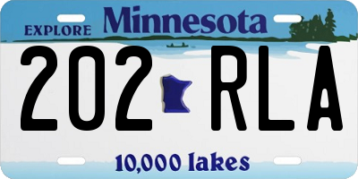 MN license plate 202RLA