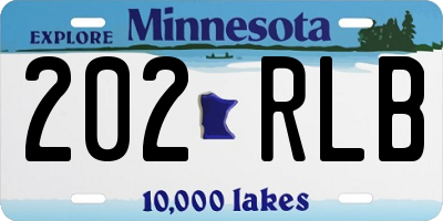 MN license plate 202RLB