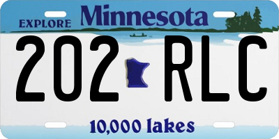 MN license plate 202RLC