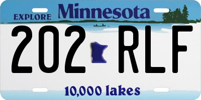 MN license plate 202RLF
