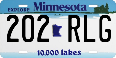 MN license plate 202RLG