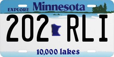 MN license plate 202RLI