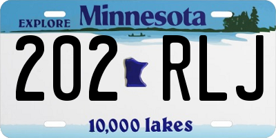 MN license plate 202RLJ