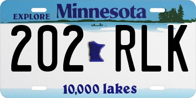 MN license plate 202RLK