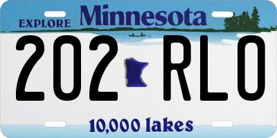 MN license plate 202RLO