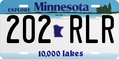 MN license plate 202RLR