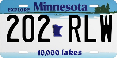 MN license plate 202RLW