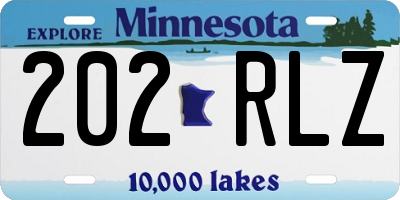 MN license plate 202RLZ