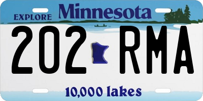 MN license plate 202RMA