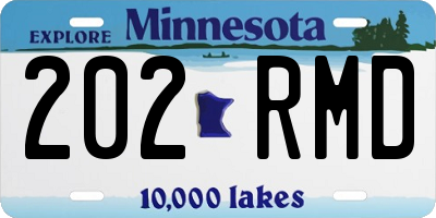MN license plate 202RMD