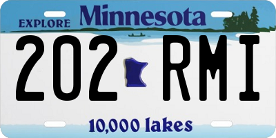 MN license plate 202RMI