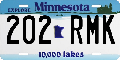 MN license plate 202RMK