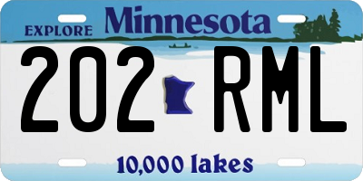 MN license plate 202RML