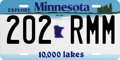 MN license plate 202RMM