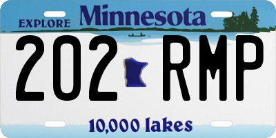 MN license plate 202RMP