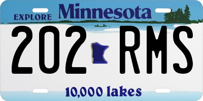 MN license plate 202RMS