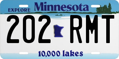 MN license plate 202RMT