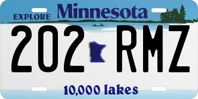 MN license plate 202RMZ