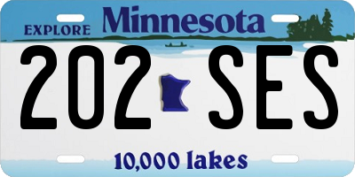 MN license plate 202SES
