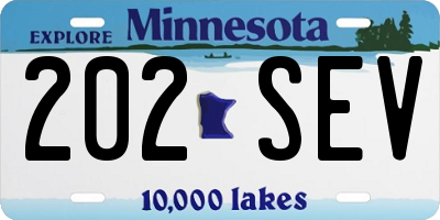MN license plate 202SEV