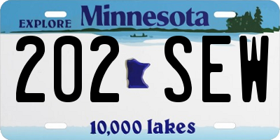 MN license plate 202SEW