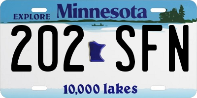 MN license plate 202SFN