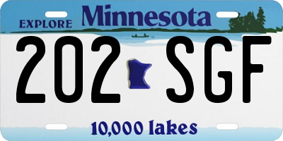 MN license plate 202SGF