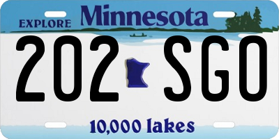 MN license plate 202SGO