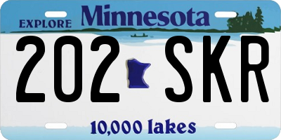 MN license plate 202SKR