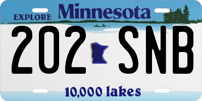 MN license plate 202SNB