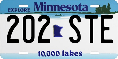 MN license plate 202STE