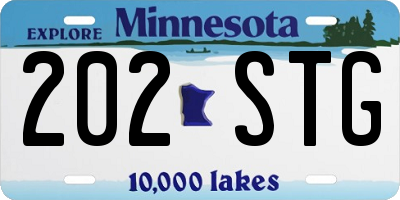 MN license plate 202STG