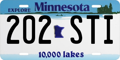 MN license plate 202STI