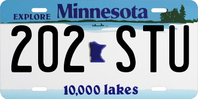 MN license plate 202STU