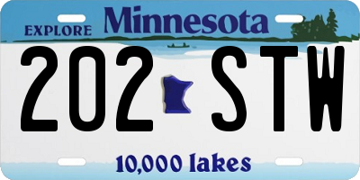 MN license plate 202STW