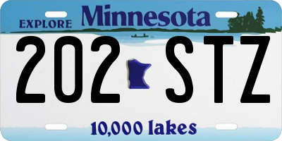 MN license plate 202STZ