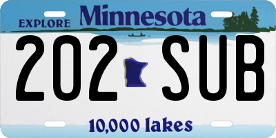 MN license plate 202SUB