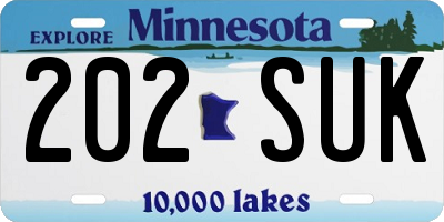 MN license plate 202SUK