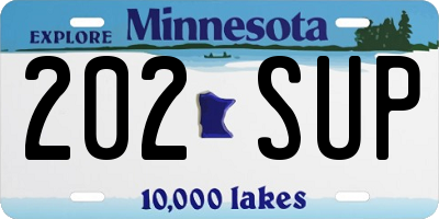 MN license plate 202SUP