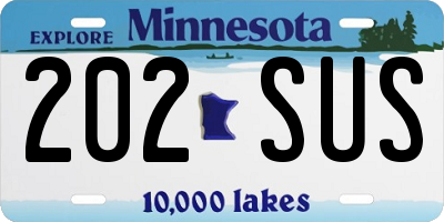 MN license plate 202SUS