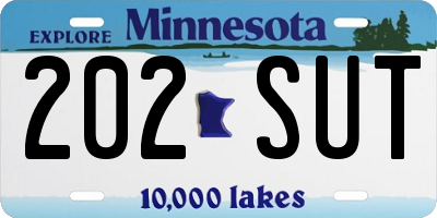 MN license plate 202SUT
