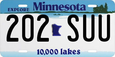 MN license plate 202SUU