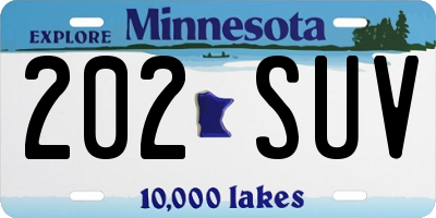 MN license plate 202SUV