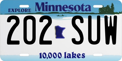 MN license plate 202SUW