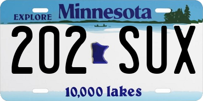 MN license plate 202SUX