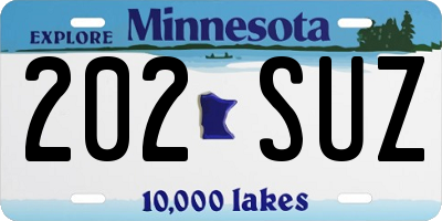 MN license plate 202SUZ