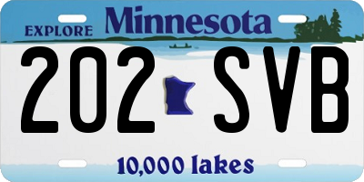 MN license plate 202SVB